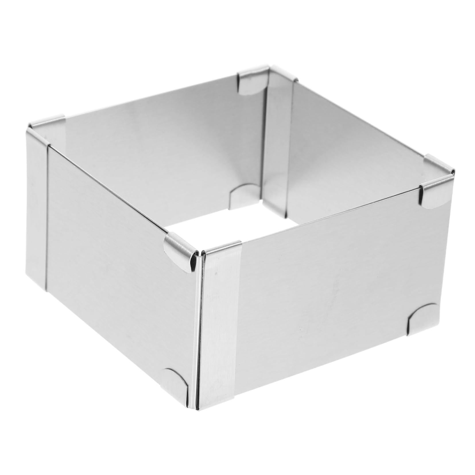 Square Cake Rings Stainless Steel Pastry Molds - Adjustable Square Mousse Molds, Funnel Cake Kit, Cookie Template & Cake Leveler for Baking, Pastry Making, Wedding Cakes, Dessert Decorations