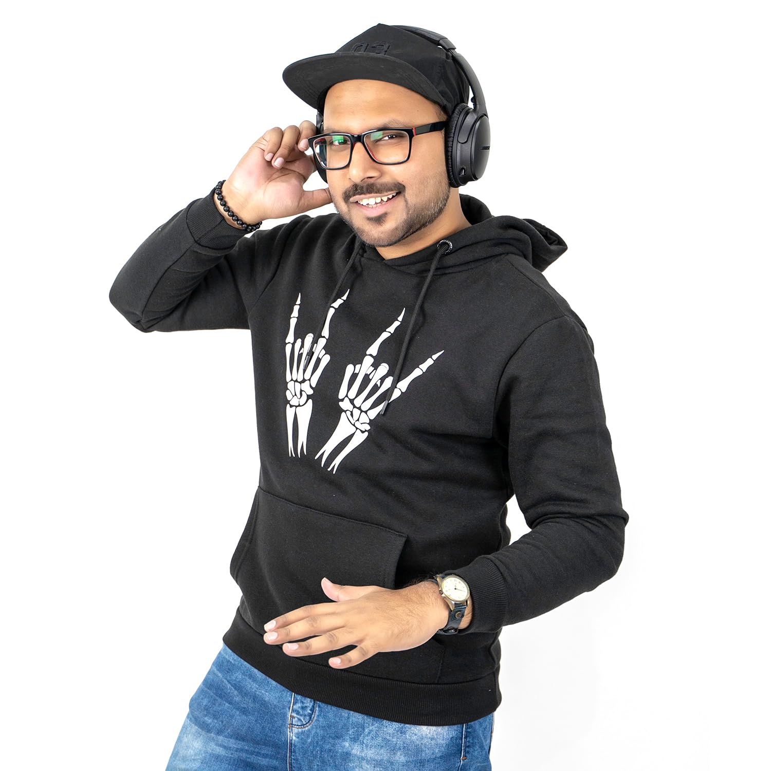 Noroze Men's Skull Skeleton Gaming Hoodie - Funny Gamer Sweatshirt for Father & Son - Perfect for Esports, Streaming & Casual Wear