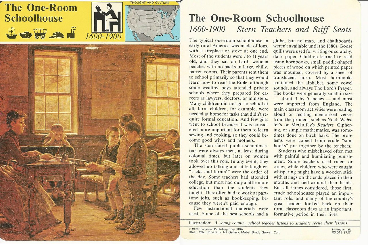 1979 Panarizon Story of America 37.01 One-Room Schoolhouse - Vintage Educational Collectible for History Enthusiasts & Classroom Decor