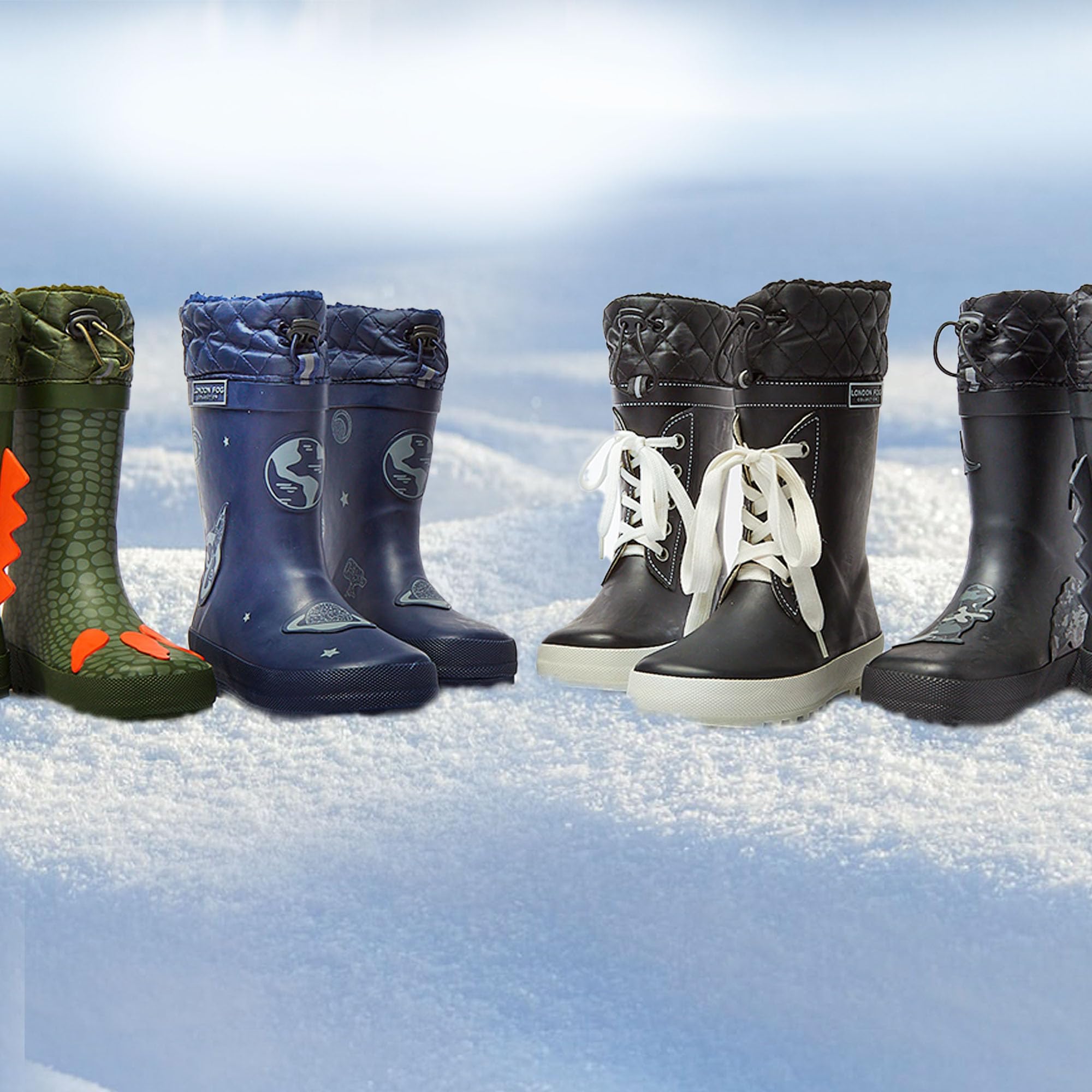London Fog Toby Insulated Waterproof Winter Snow Boots & Rain Boots for Boys & Girls - Kids Sizes 11 to 7 - Perfect for School, Outdoor Play & Snowy Adventures