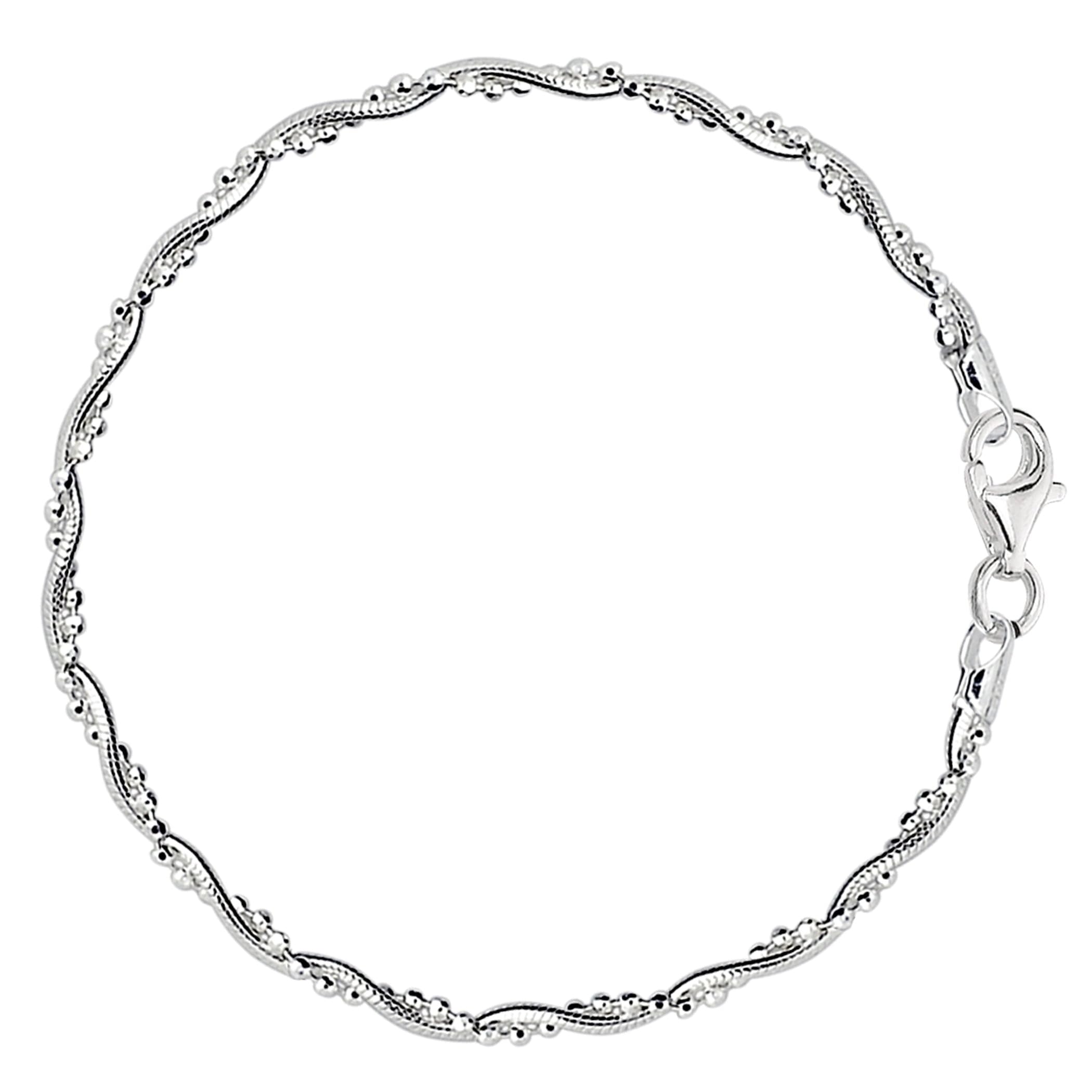 Sterling Silver Braided Bead & Snake Chain Anklet - Elegant Foot Jewelry for Women, Perfect for Beach, Parties & Everyday Wear