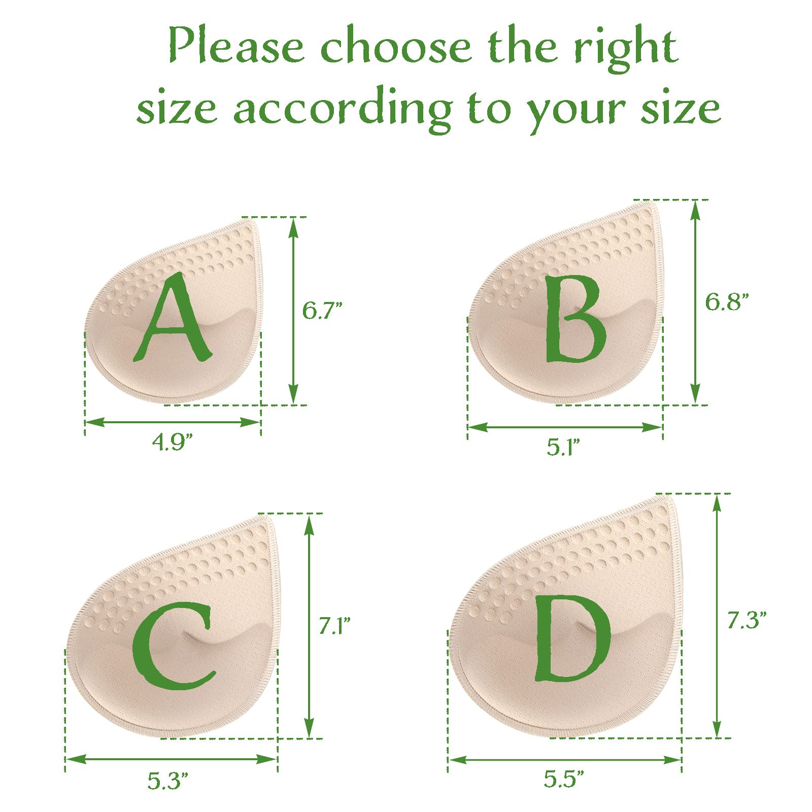 KOOAAICCHI Removable Latex Bra Pads for Women - Comfortable Inserts for Sports Bras & Swimsuits | Perfect for Gym, Yoga, Swimming & Active Wear