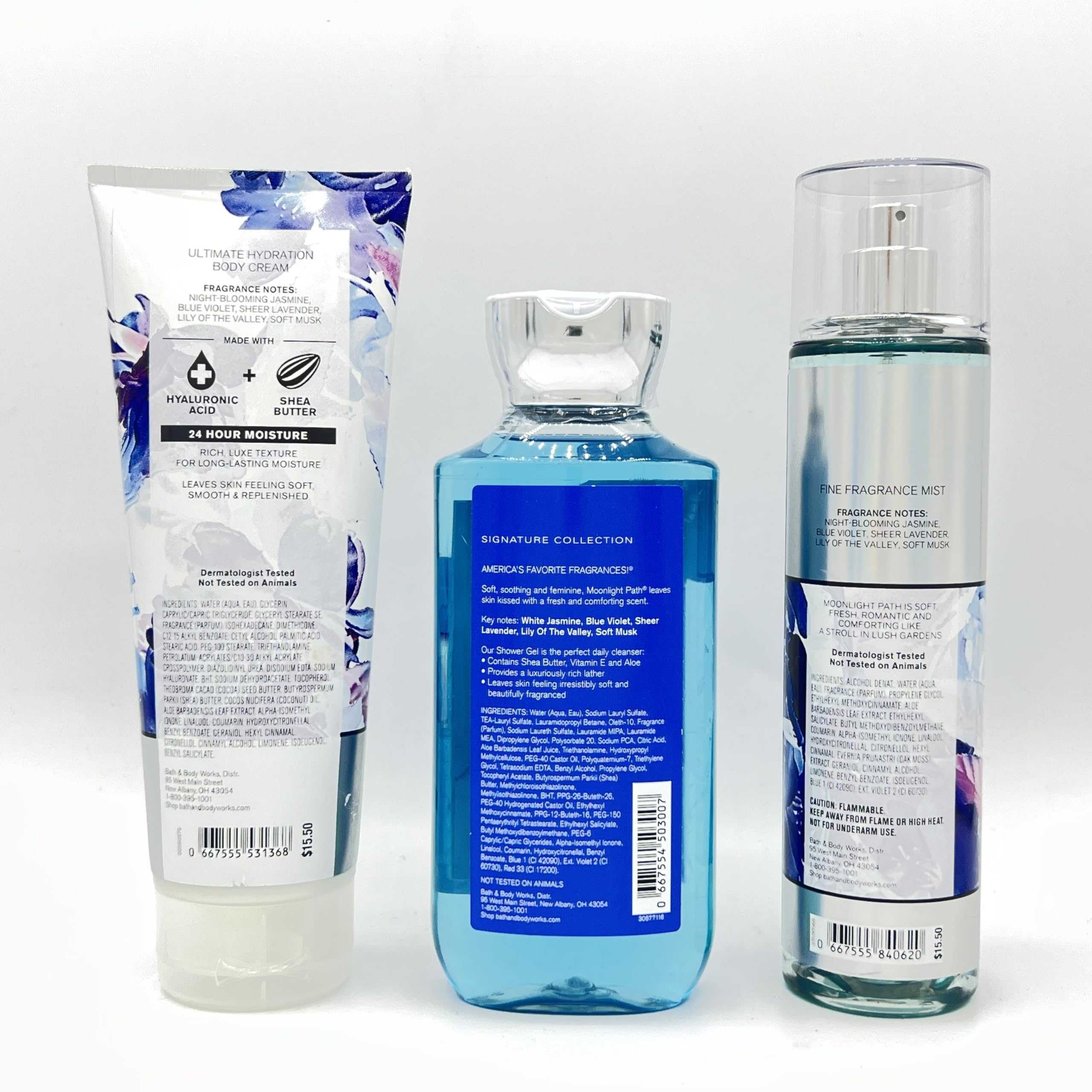 Moonlight Path Bath & Body 3-Piece Gift Set - Ultra Hydrating Body Lotion, Shower Gel & Fragrance Mist for Dry Skin | Perfect for Spa Day, Self Care & Relaxing Bath Time