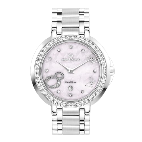 Pink Dial - Silver Case - Silver Band - Silver Applique