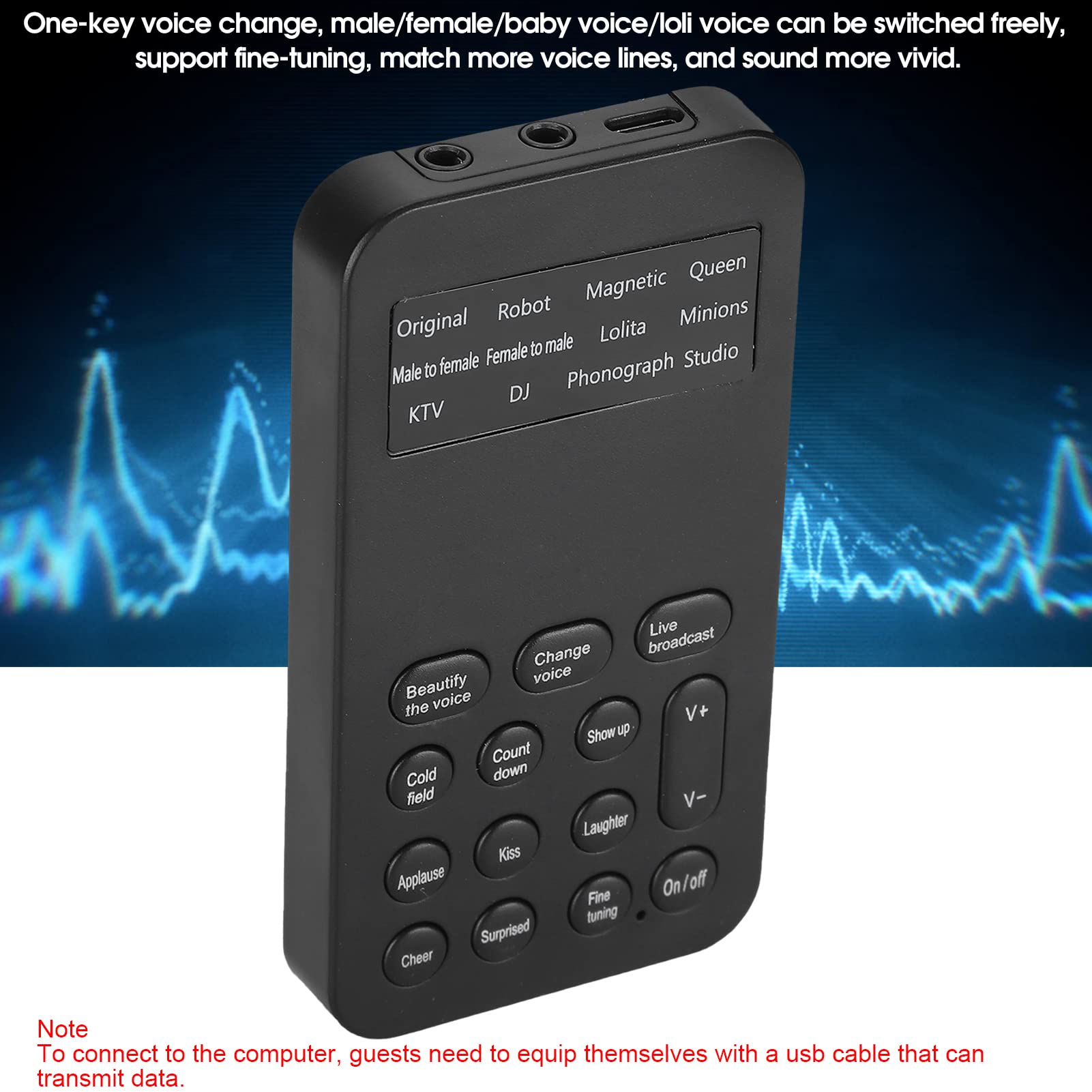 Universal Mini Sound Changer - Male to Female Voice Modifier for Live Streaming & Gaming | Handheld Microphone Voice Changer with USB Connectivity for PC, Phone & Computer | Perfect for Podcasts, Karaoke & Online Meetings