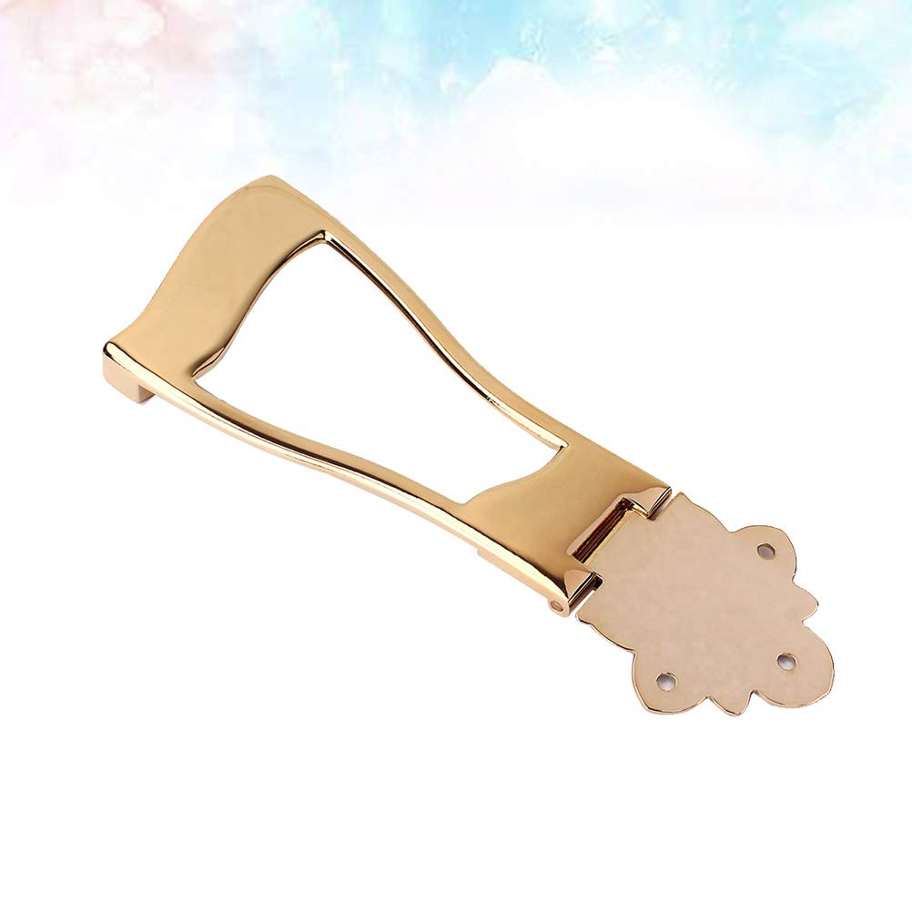 Healifty 6-String Jazz Archtop Guitar Trapeze Tailpiece Bridge Replacement - Gold Finish | Perfect for Jazz Guitar Upgrades & Vintage Guitar Repairs