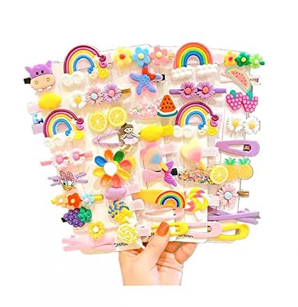 Ezume® 24-Piece Baby Hair Clips Set - Cute Flower, Rainbow, Candy & Butterfly Barrettes for Girls & Toddlers | Hair Accessories for Styling, School, Parties & Everyday Wear