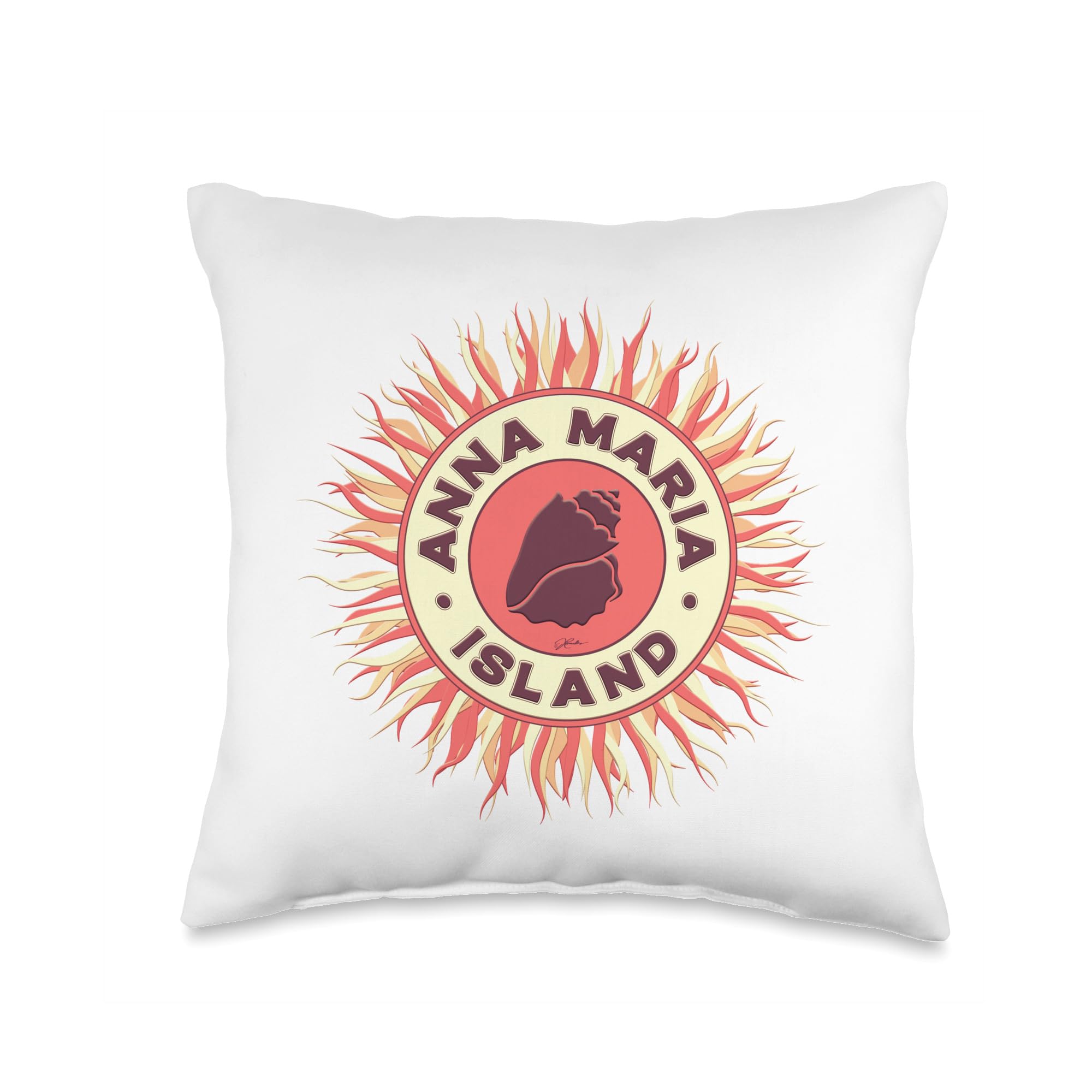 Anna Maria Island Florida Beach Throw Pillow - Coastal Decor for Living Room, Bedroom & Porch - Soft Decorative Cushion for Beach House Style