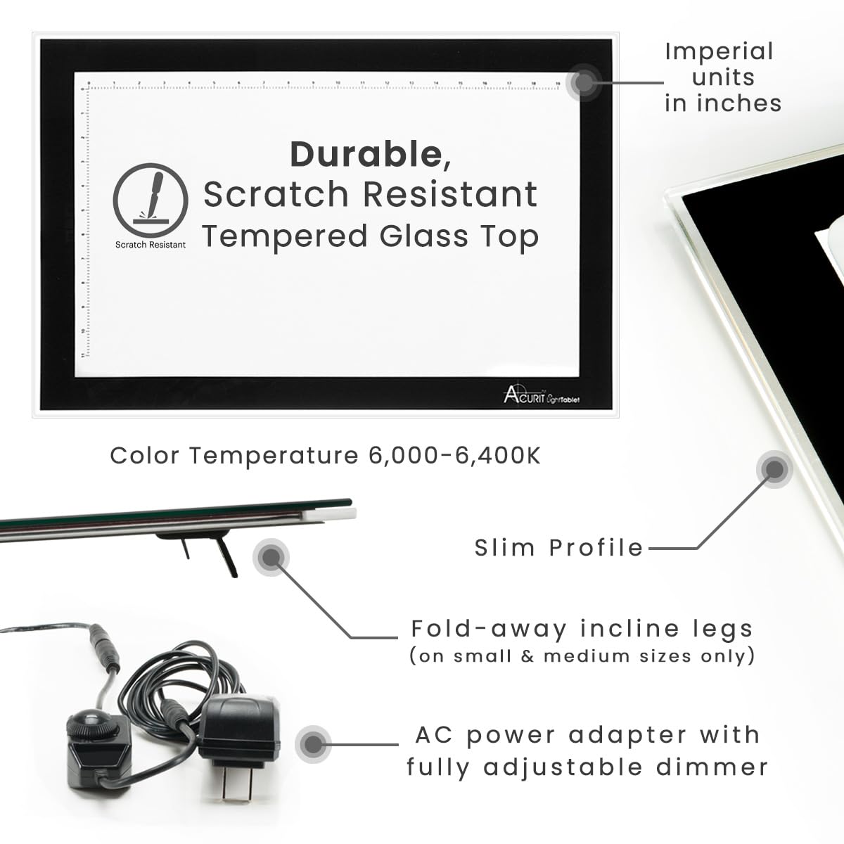 Acurit A2 Light Box for Tracing - 16.5 x 23.4 Inch LED Art Drawing Tablet with Adjustable Brightness - Perfect for Artists, Sketching, Animation & Calligraphy - Ideal for Home Studio, Classroom & Professional Use
