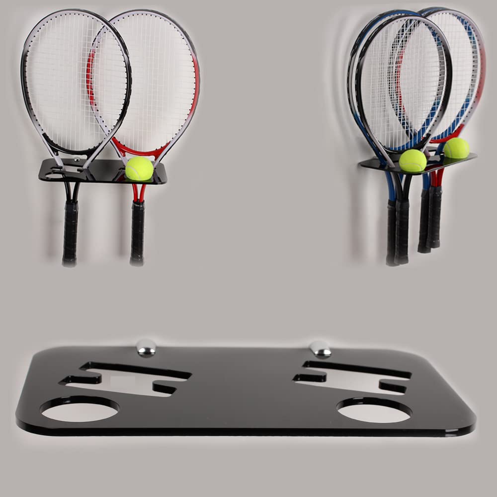 Wall Mount Tennis Rack Holder - Acrylic Storage for Home & Club