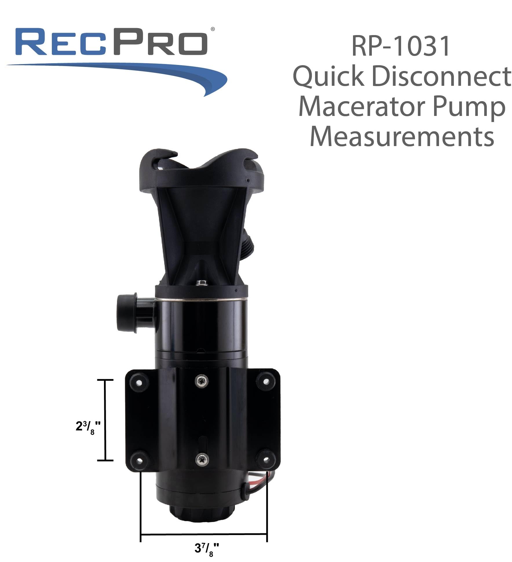 RecPro RV Portable Macerator Pump for Black Water Tank - 12GPM Sewage Grinder Pump with 12V Toilet Waste Transfer System | Ideal for RV Camping, Boating & Off-Grid Living