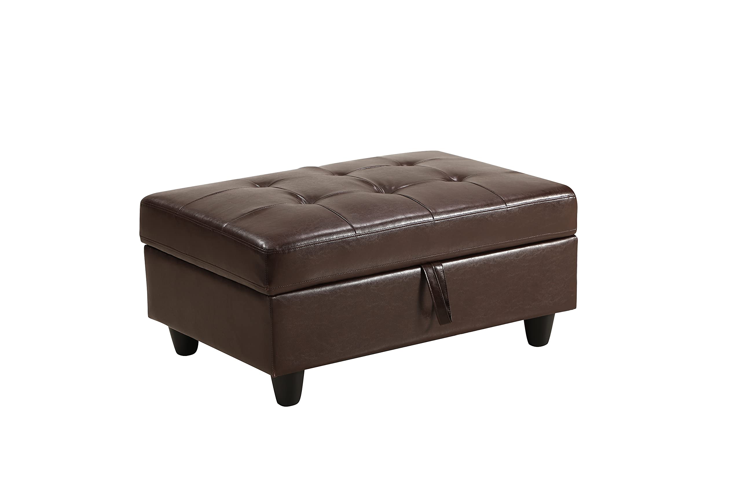 Luxury Faux Leather Modular L-Shaped Sectional Sofa with Storage Chaise - Oversized Comfort for Living Room, Apartment & Office - Brown PU Leather Sofa Set - Perfect for Small Spaces, Movie Nights & Family Gatherings
