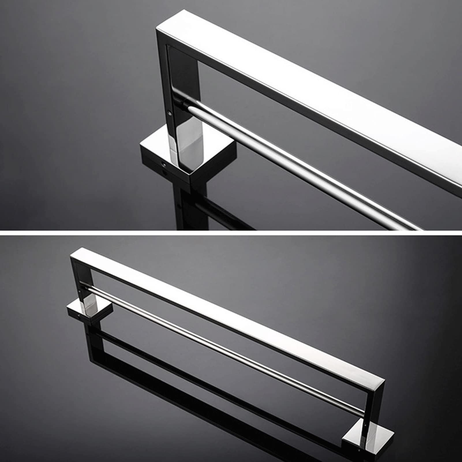 Stainless Steel Wall Mounted Towel Rack - 304 Matte Black 50cm for Kitchen, Bathroom & Hotel Use | Durable Dishcloth Holder & Bath Towel Hanger | Perfect for Home Organization & Space Saving