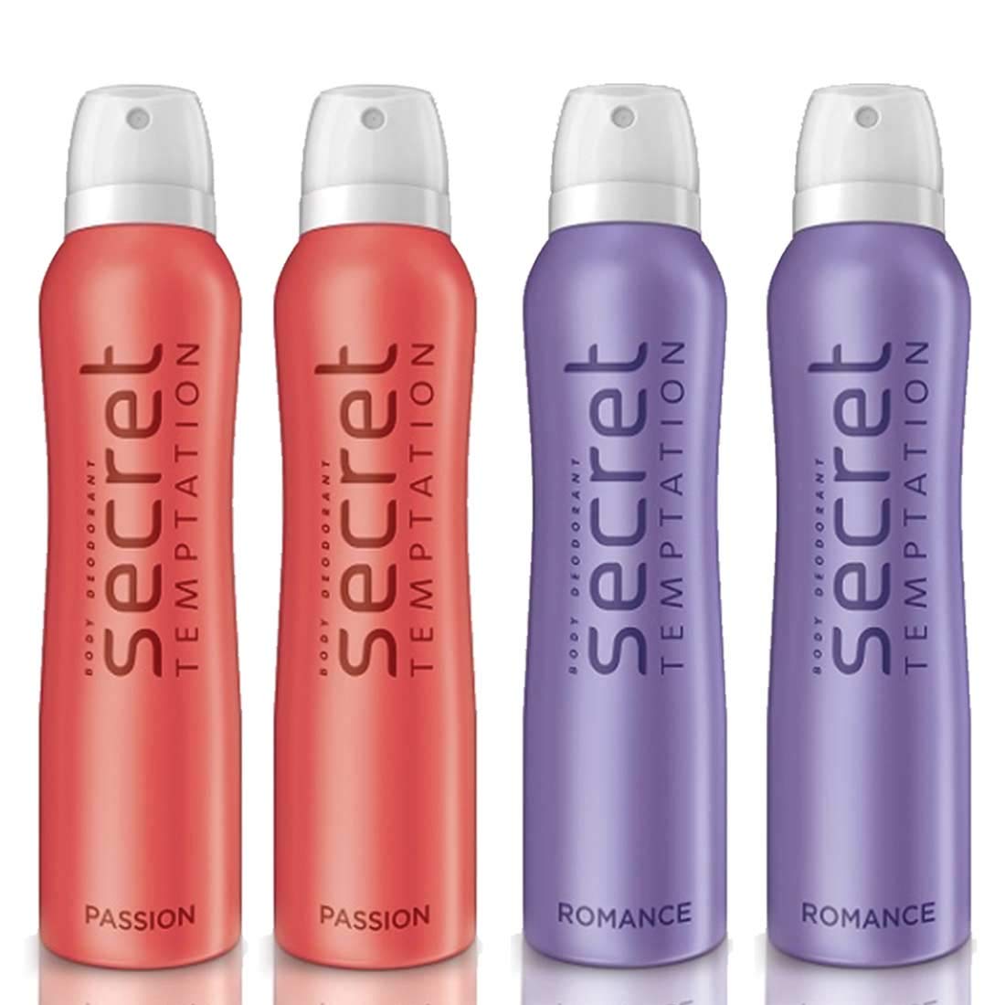 Secret Temptation Passion & Romance Deodorant Spray Set - 2 Pack Long Lasting Body Fragrance for Women | Perfect for Date Night & Romantic Occasions