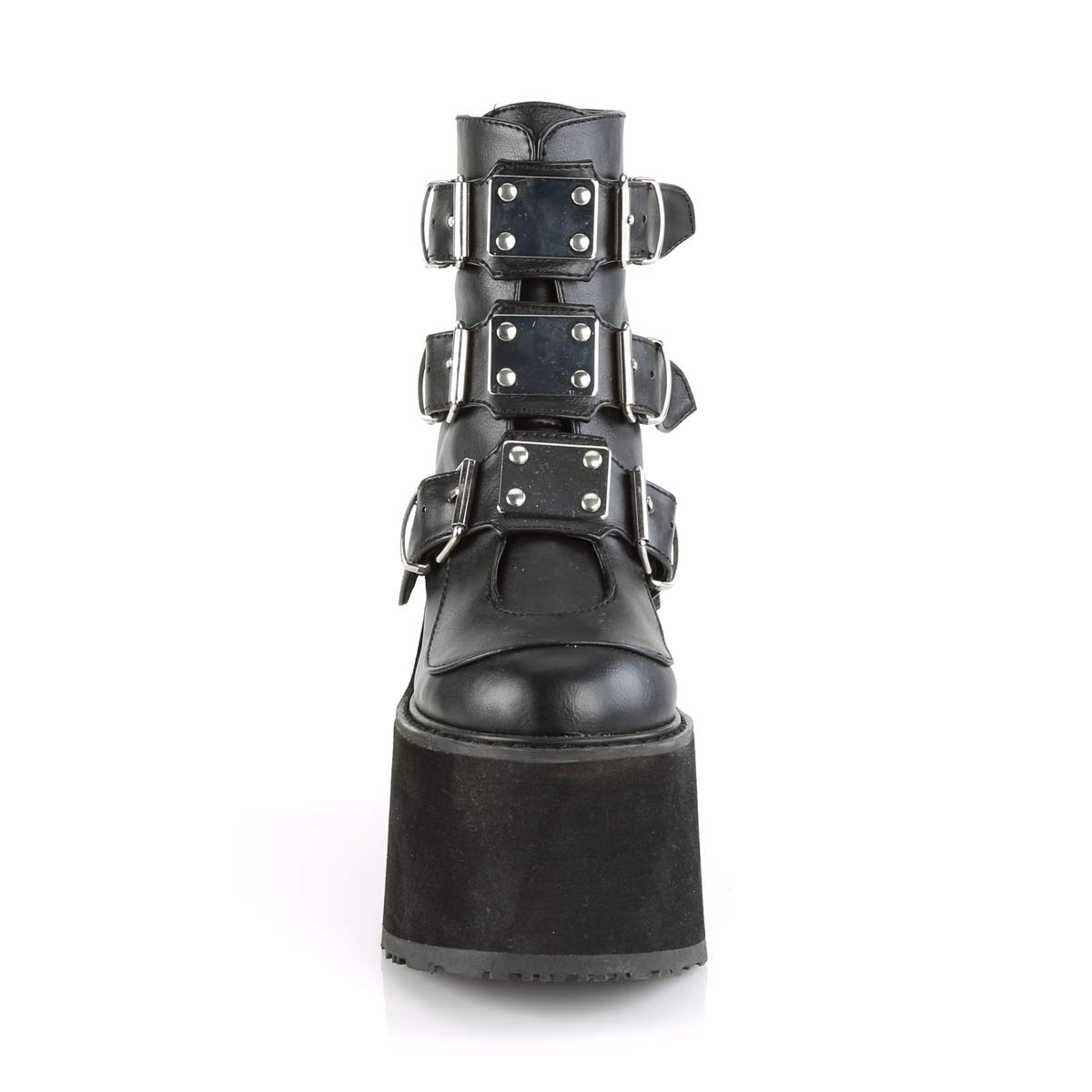 Demonic Women's Gothic Platform Boots - Punk Rock Ankle Boots for Women, Chunky Heel & Buckle Details | Perfect for Halloween, Cosplay, Concerts & Alternative Fashion