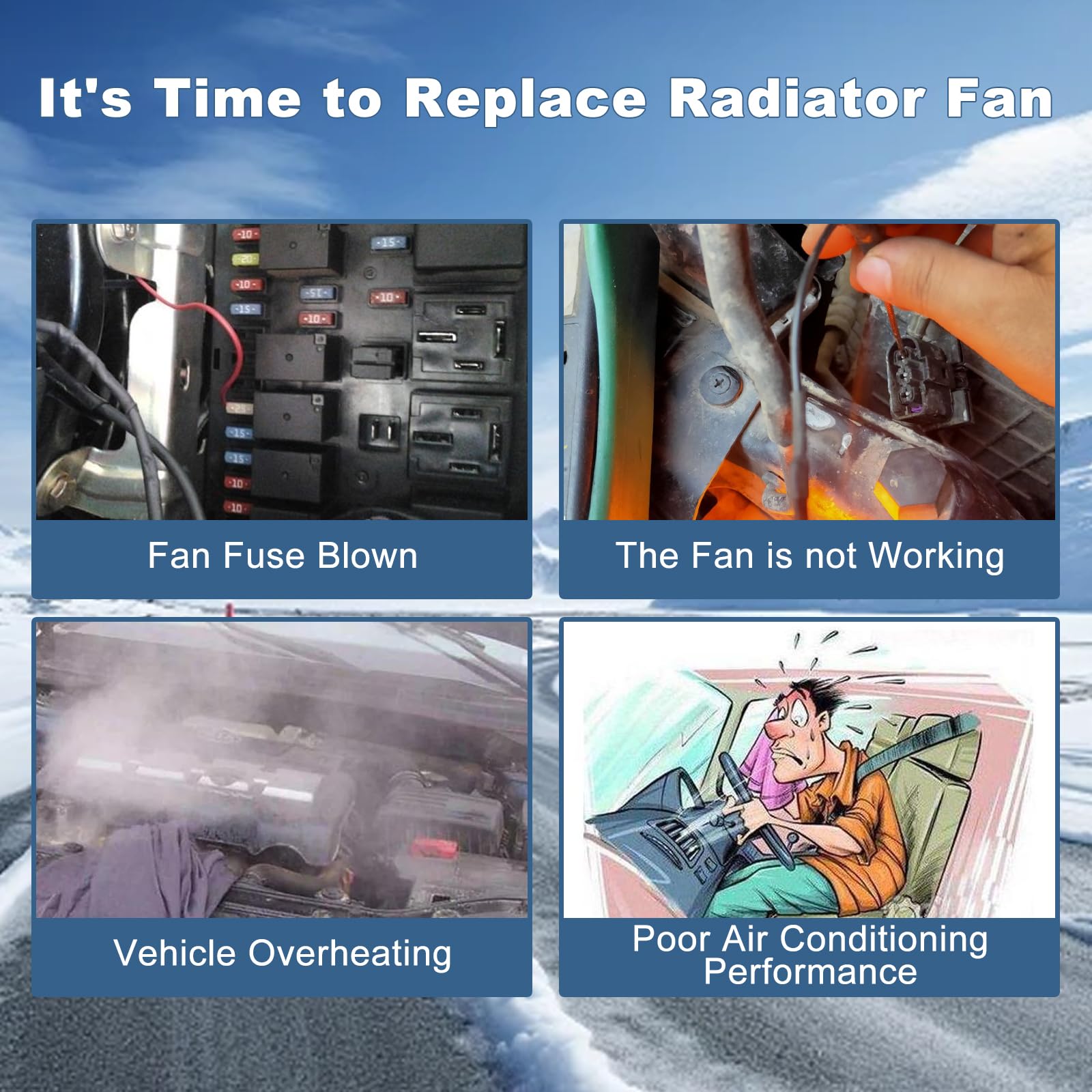 Bapmic 1K0959455ET Front Radiator Fan Assembly Compatible with Volkswagen Jetta Golf Eos Passat 2005-2018 - Replacement Cooling Fan for Engine Overheating Protection & AC Performance