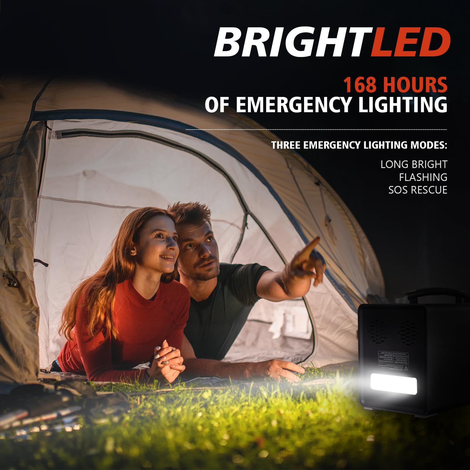 300W Portable Power Station with 288WH Battery - 110V AC Outlet, USB-C, USB-A, DC Ports & LED Flashlight - Compact Solar Generator for Camping, RV Trips, Home Emergency Backup & Outdoor Adventures
