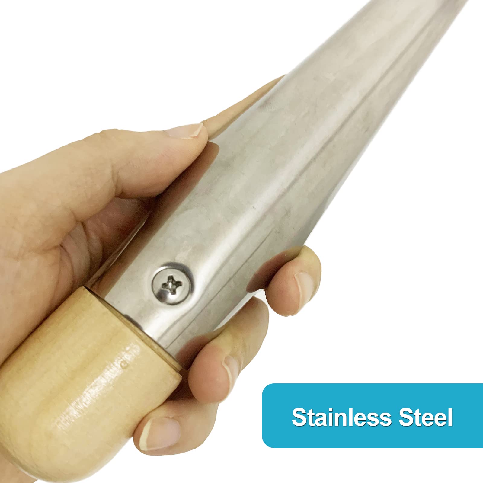 Stainless Steel FID Splicing Tool for Boat Rope - Wood Handle Marine Accessory | Sailing & Fishing Use