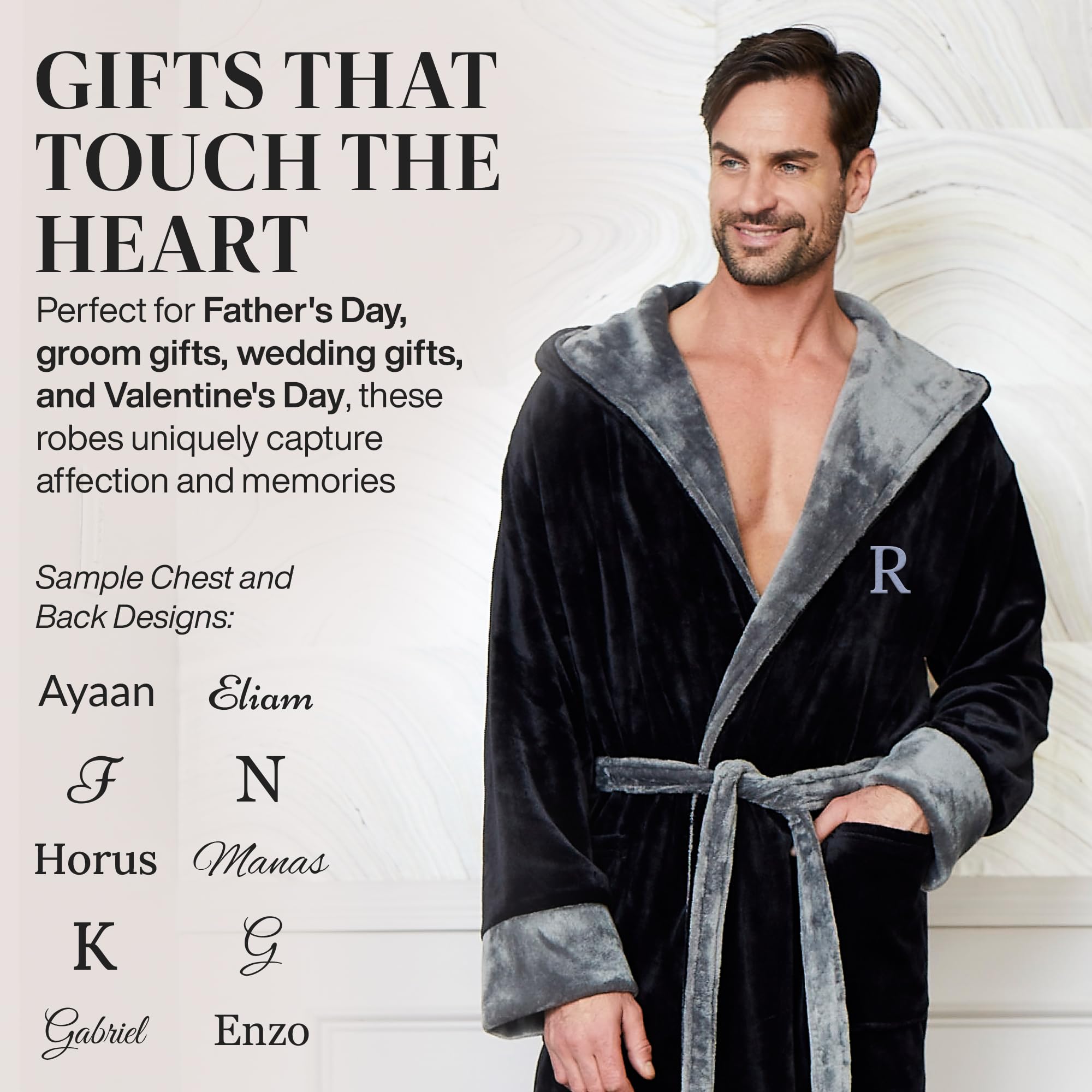 Premium Men's Plush Hooded Bathrobe - Soft & Luxurious Linen Robe for Spa, Lounge & Relaxation at Home