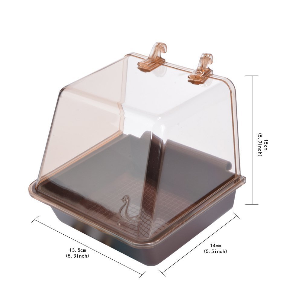 Saim Small Bird Bath Box for Cage - Hanging Bird Bath Shower Accessories for Parrots & Pet Birds | Perfect for Cage Cleaning & Bird Grooming