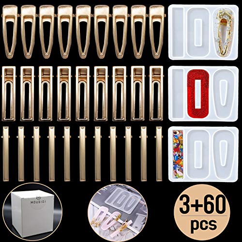 60PCS golden hair clip + 3PCS mold