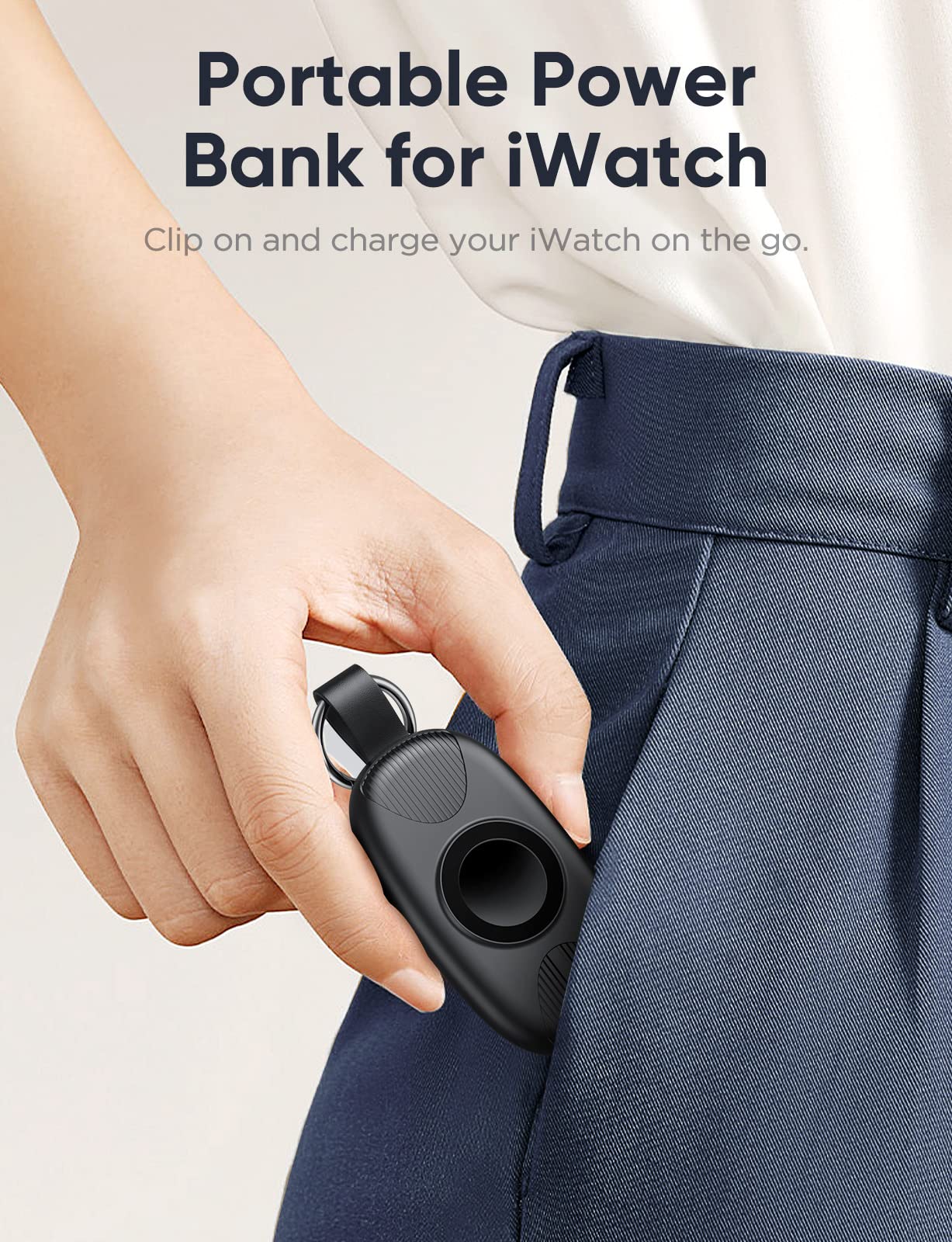 Portable Magnetic Keychain Charger for Apple Watch - 1000mAh Power Bank | Apple Watch Accessories | Perfect for Travel, Gym & Outdoor Activities
