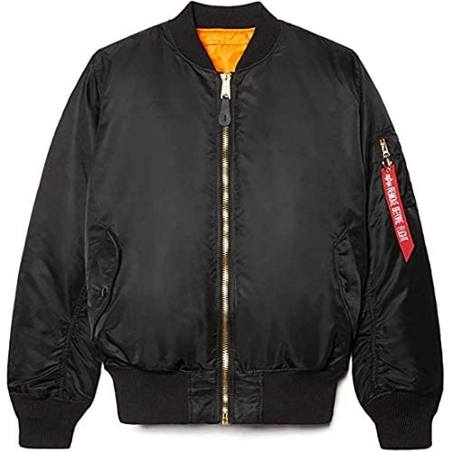 Alpha Industries Men's MA-1 Flight Bomber Jacket - Classic Military Style Aviator Jacket for Men | Water-Resistant & Lightweight | Perfect for Casual Wear, Outdoor Adventures & Street Fashion