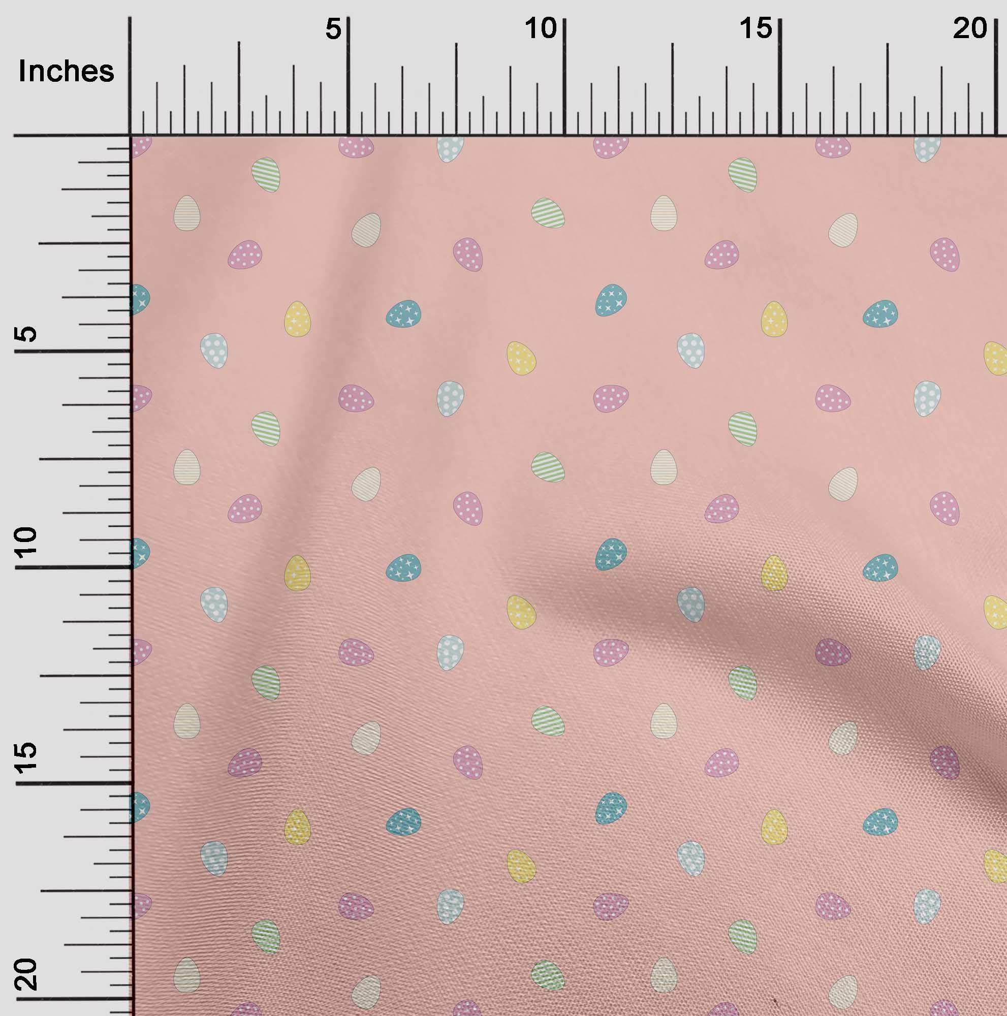 Premium 100% Cotton Cambric Fabric - Easter Egg Print by The Yard, 56 Inch Wide - Perfect for DIY Easter Decorations, Quilting & Sewing Projects