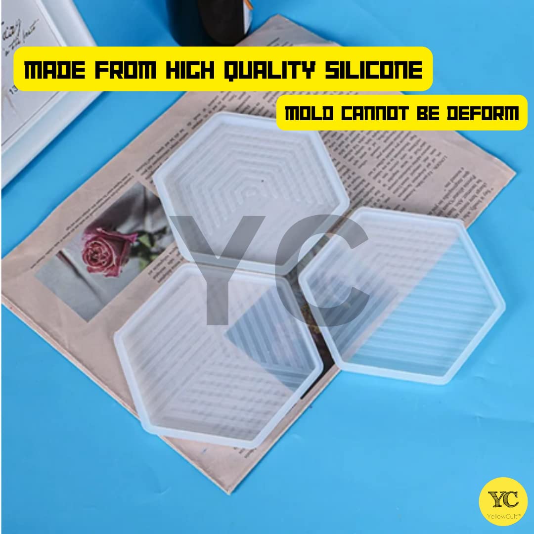 YellowCult™ 3D Resin Silicone Mold for DIY Crafts - Geometric Stripe Design for Resin Art, Soap Making, Chocolate & Candy Molds, Candle Making, Ice Cube Trays - Perfect for Home Decor, Gift Making & Creative Projects