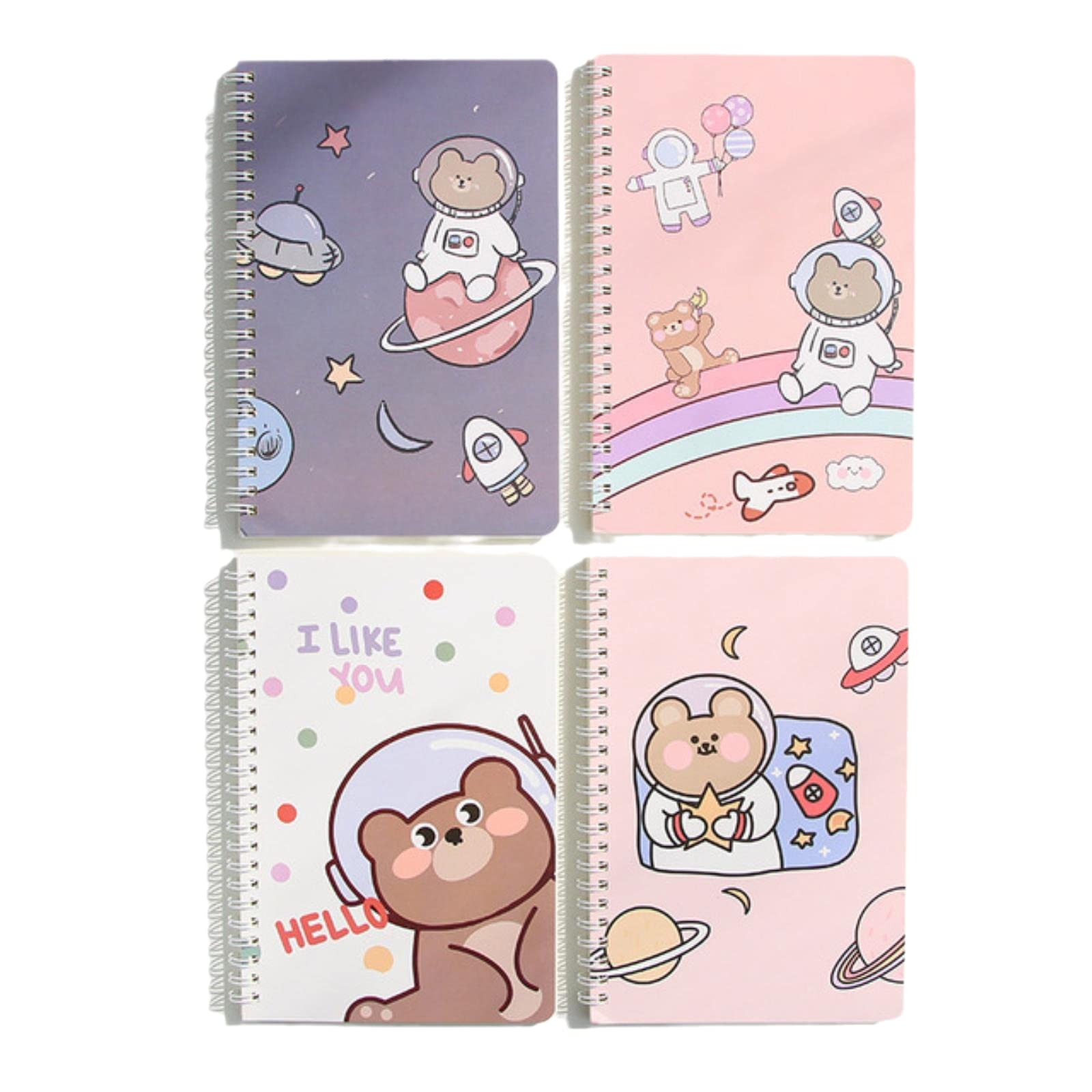 Cute Kawaii Bunny Bear Spiral Notebook - A5 Planner for School & Office