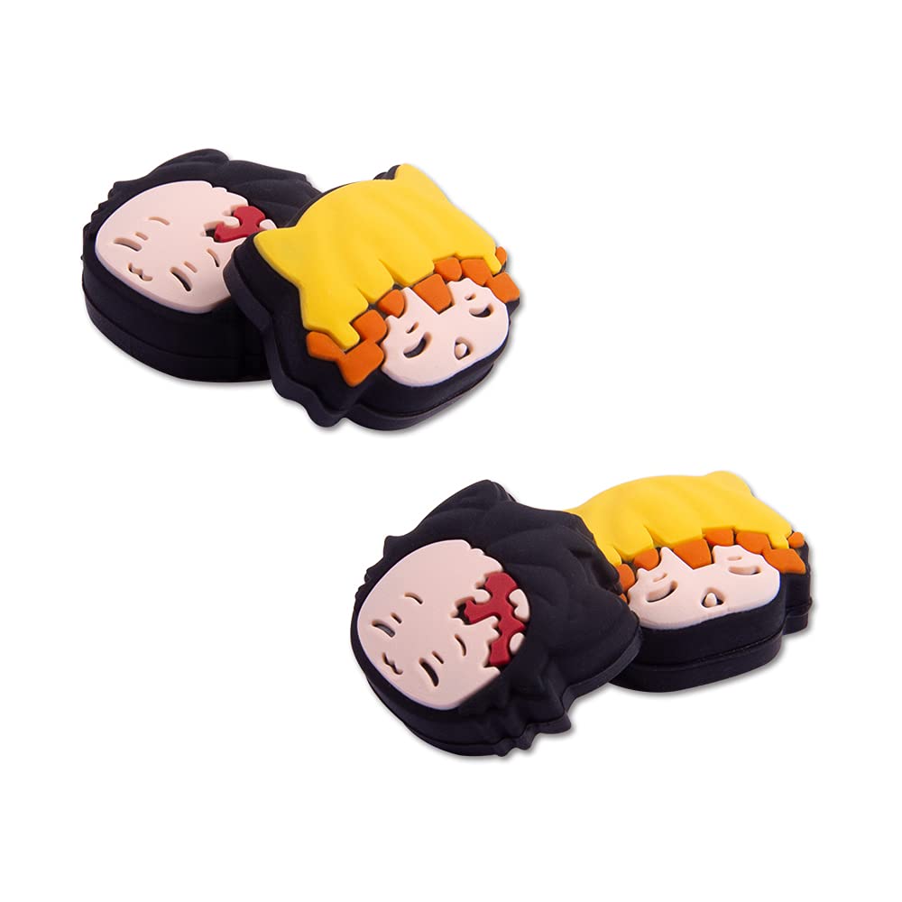 PERFECTSIGHT 4PCS Cute Silicone Thumb Grip Caps for Nintendo Switch OLED/Switch Lite - Kawaii 3D Analog Joystick Cover for NS Controller Joycons (Cartoon Style, 2 Boys Design) - Perfect for Gaming Comfort and Enhanced Grip During Long Play Sessions