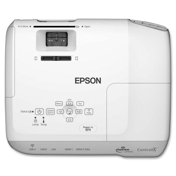 Epson PowerLite 97H 3LCD Projector 4000 Lumens Full HD 1080p for Home Theater, Business Presentations & Gaming - High Brightness, HDMI & USB Connectivity
