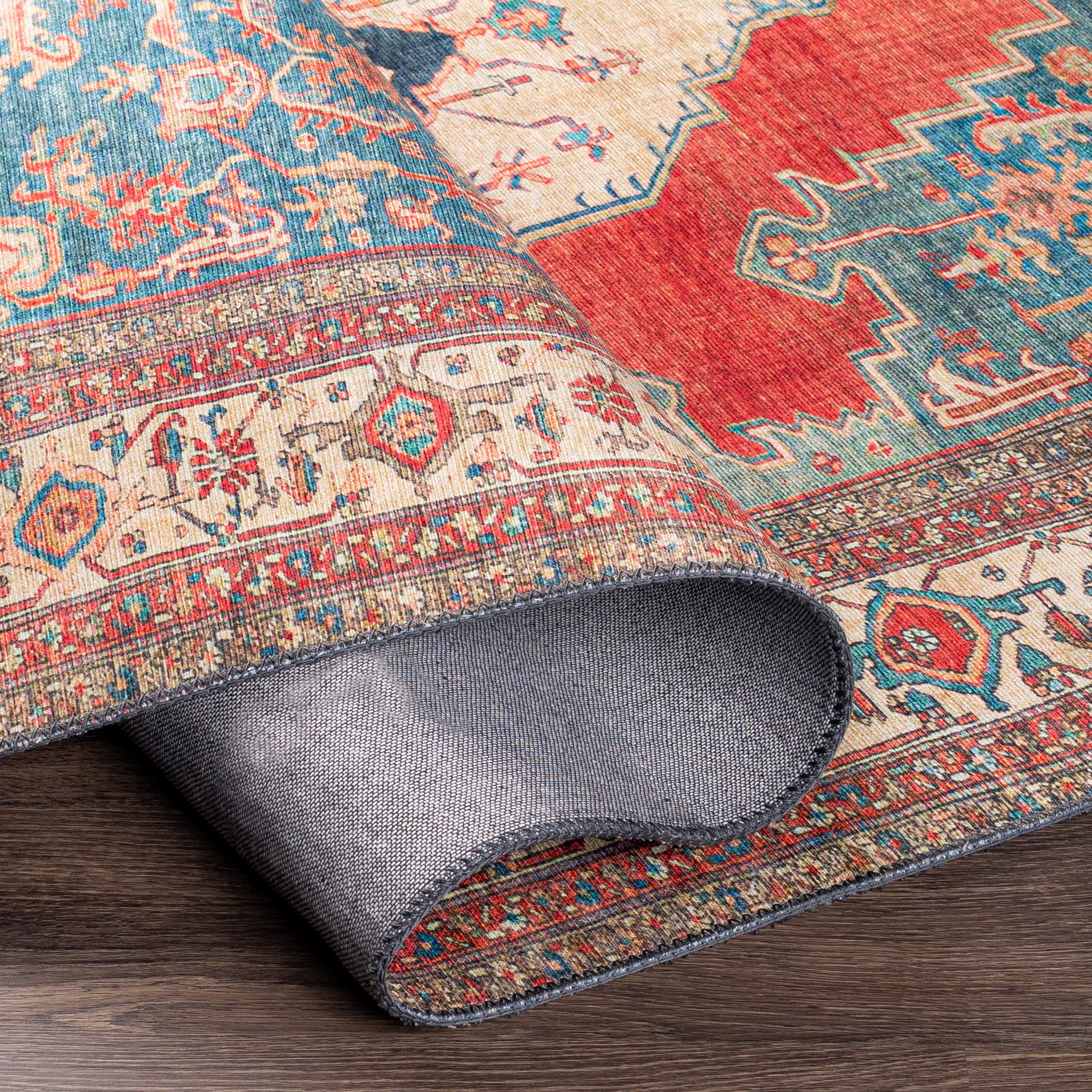 Mark&Day 9x12 Loosbroek Traditional Bright Red Area Rug - Red Blue Cream Carpet for Living Room, Bedroom, Kitchen | Soft & Durable Floor Covering for Home Decor (9' x 12') | Perfect for Cozy Living Spaces, Guest Rooms & Dining Areas