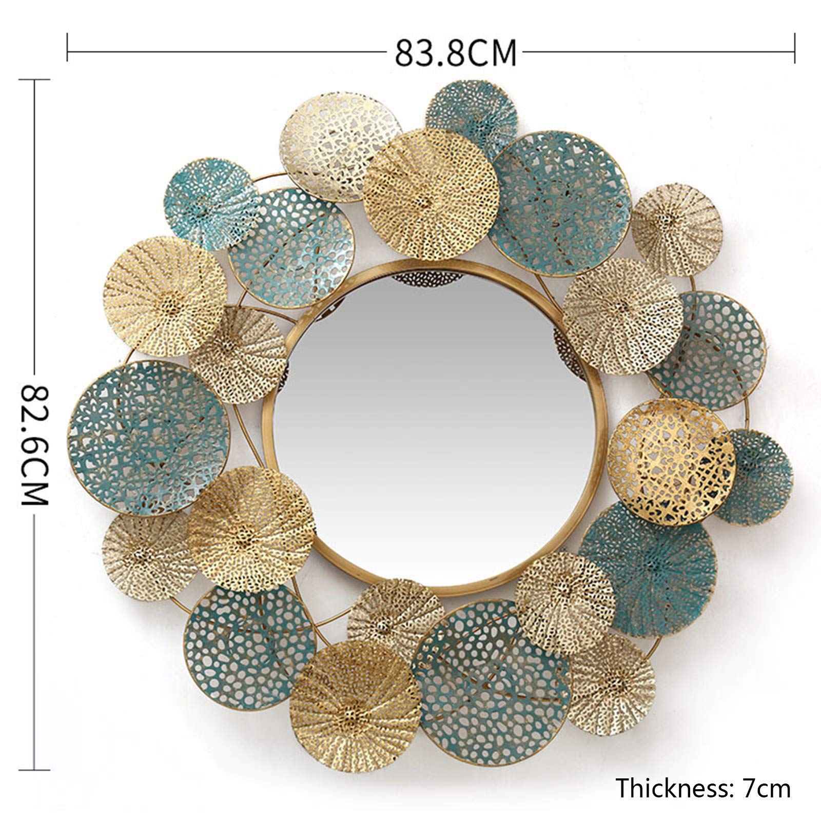 33 Inch Modern Sunburst Mirror Wall Decor - Elegant Flower Design for Living Room, Bathroom, Bedroom, Entryway, and Office Spaces