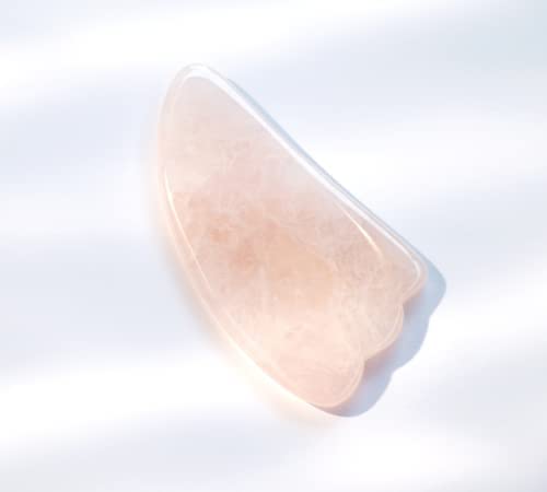 100% Natural Rose Quartz Gua Sha Massage Tool for Face, Eyes, Neck & Body - Muscle Relaxation, Facial Beauty & Skincare - Lymphatic Drainage & Scraping Therapy - Perfect for Home Spa, Self-Care & Wellness Routine