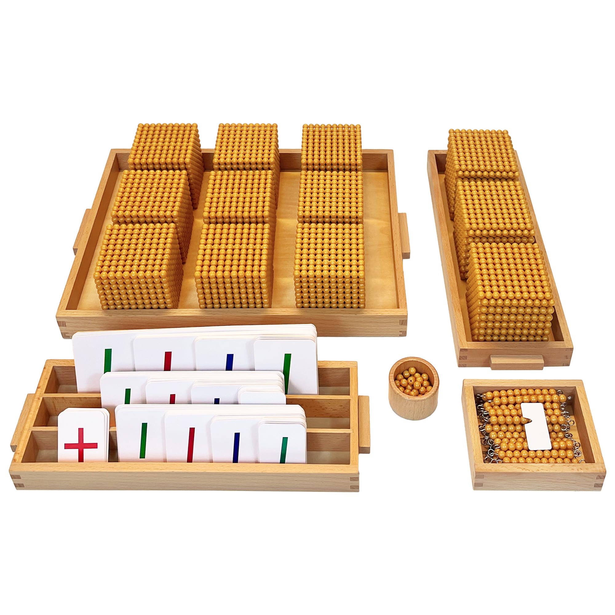 Golden Beads Montessori Math Toys - Counting & Number Learning Manipulatives for Preschool Kids - Perfect for Homeschooling, Classroom Activities & Early Childhood Education
