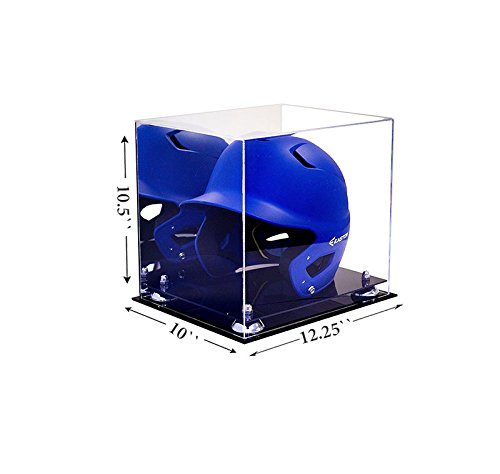 Clear Acrylic Baseball Batting Helmet Display Case - Protective Showcase for Collectible Helmets - Perfect for Sports Memorabilia, Man Cave Decor & Trophy Display