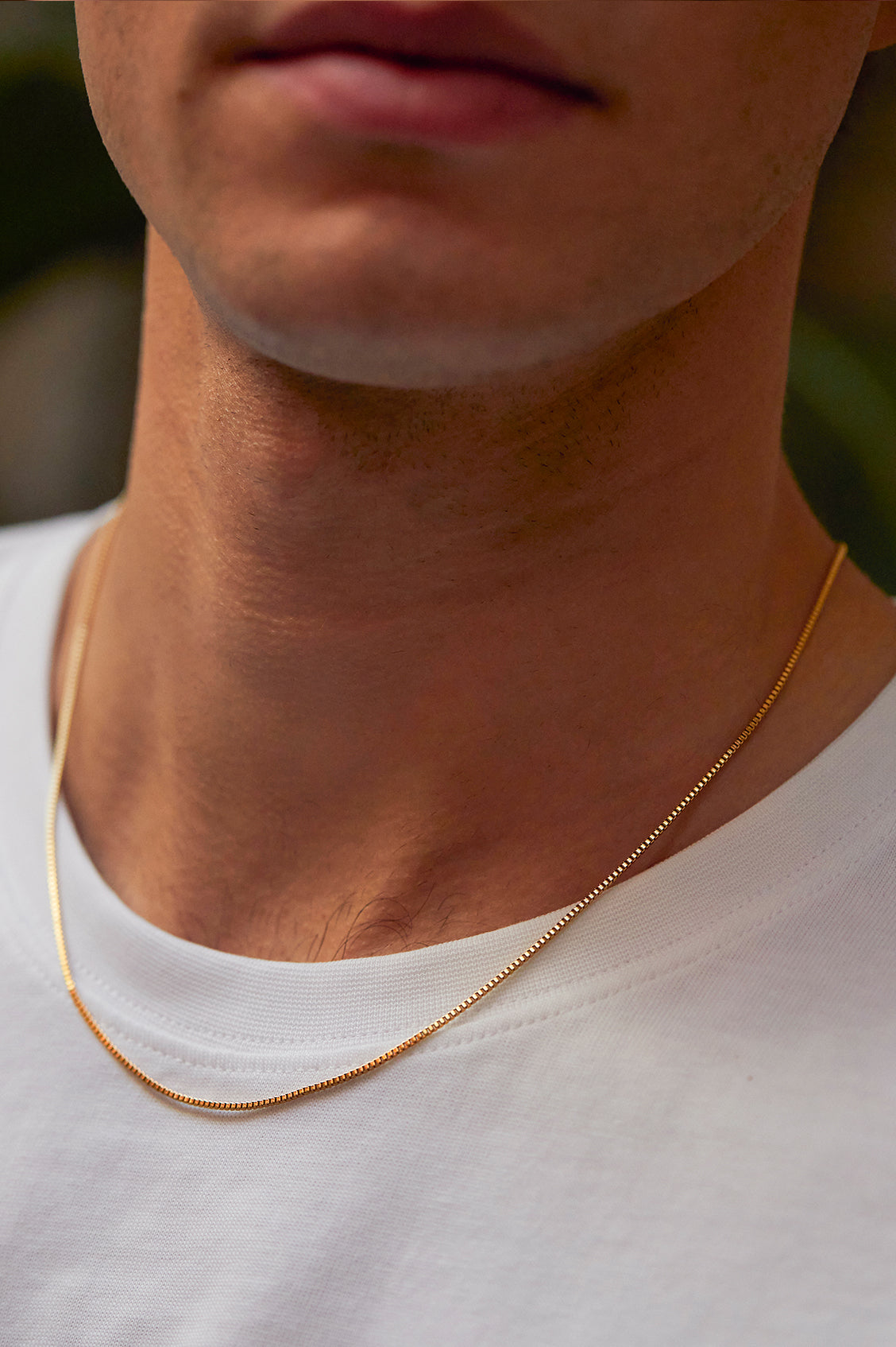 Stylish Men's Thin Box Chain Necklace - 18K Gold Plated Stainless Steel Dainty Cuban Link Choker for Everyday Wear & Gifts