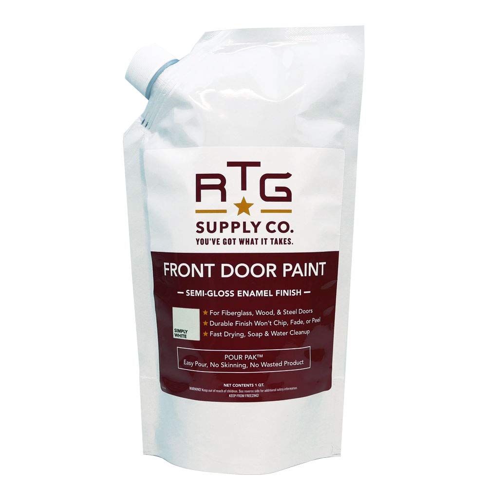 RTG Front Door Paint - Quart, Simply White - Exterior Wood & Metal Door Paint for Lasting Protection & Curb Appeal