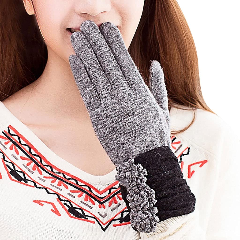 RENSLAT Unisex Touch Screen Winter Gloves for Women & Men - Warm Fleece Lined Mittens with Smartphone Compatibility - Perfect for Driving, Outdoor Activities & Cold Weather (Color: A)
