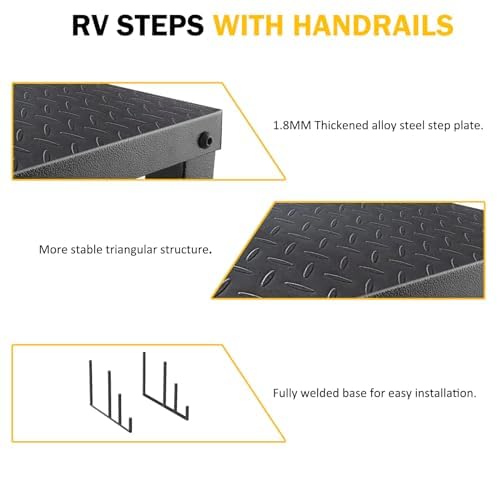 **Heavy-Duty 3-Step Swimming Pool Ladder for Above Ground Pools, RV Step Stool, and Hot Tub Steps with Handrail – 660 lb Capacity – Ideal for Travel Trailers, Spas, Campers, and 5th Wheels – Perfect for Easy Entry and Exit**