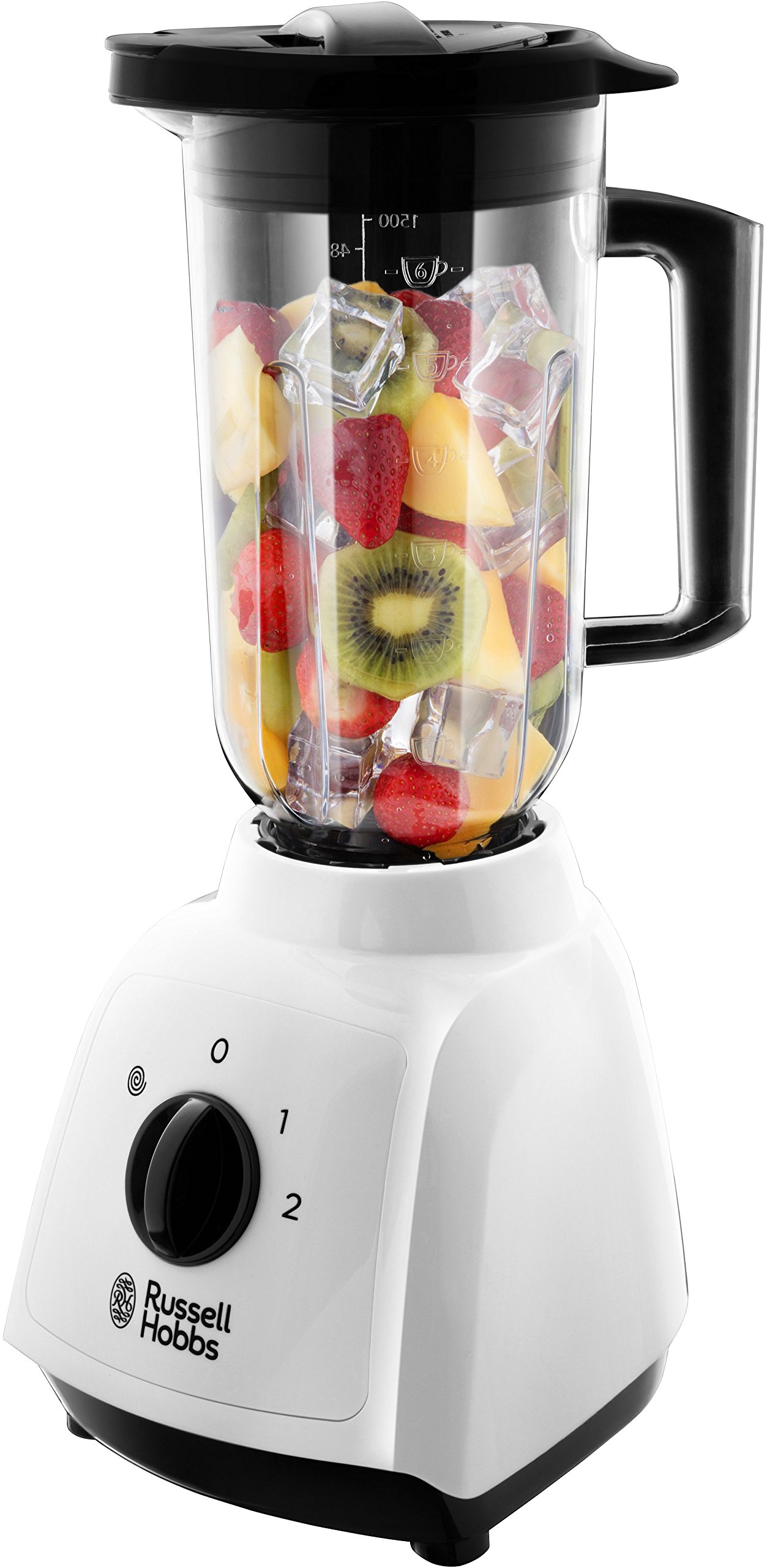 Russell Hobbs 1.5L Plastic Jug Blender with 2 Speeds & Pulse - Removable Stainless Steel Blades - Dishwasher Safe - 400W Power - Perfect for Smoothies, Shakes & Food Prep (Model 24610)