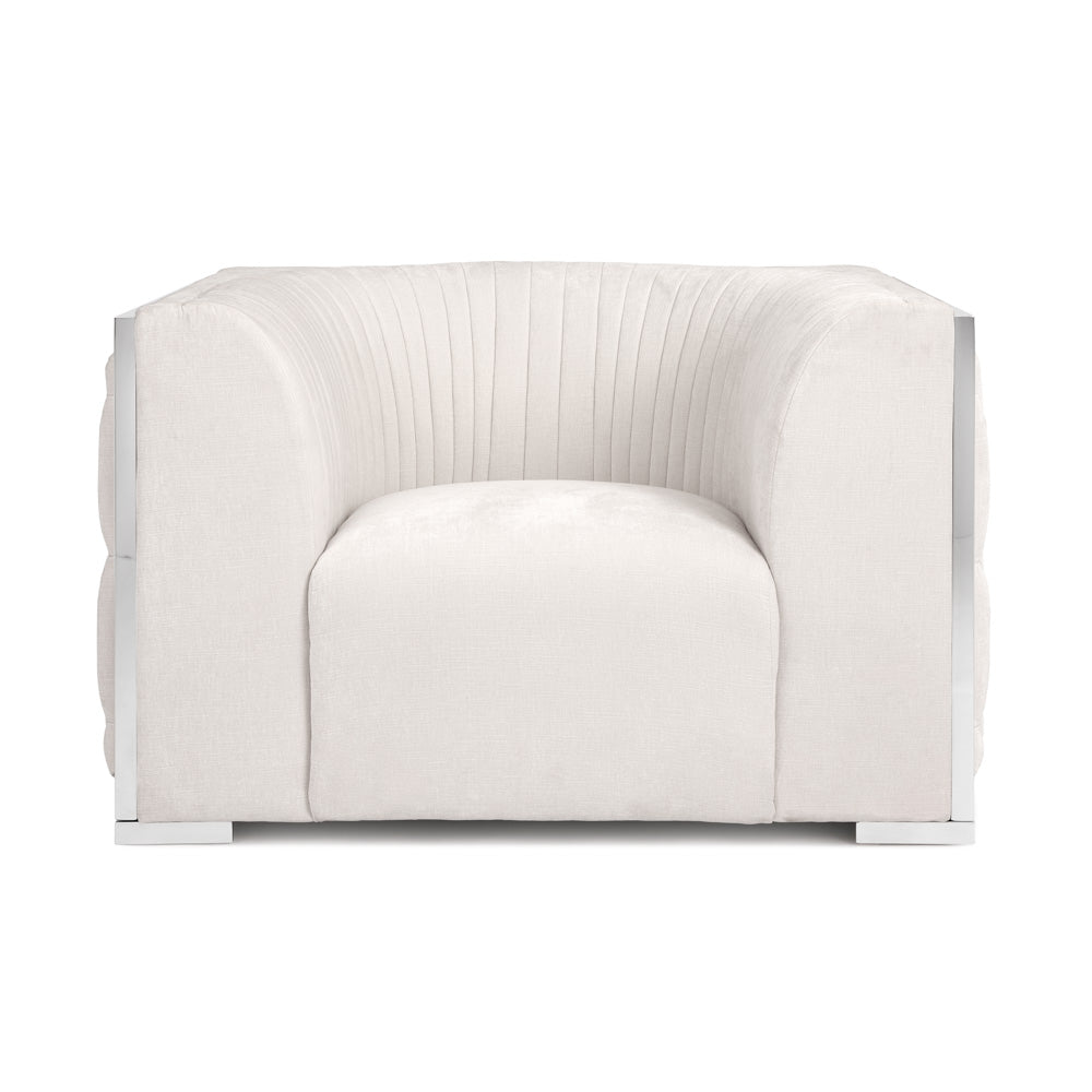 Bergen Chair Contessa - Premium Vanilla Upholstered Accent Chair for Living Room, Bedroom, or Office - Elegant Home Decor & Comfortable Seating Solution