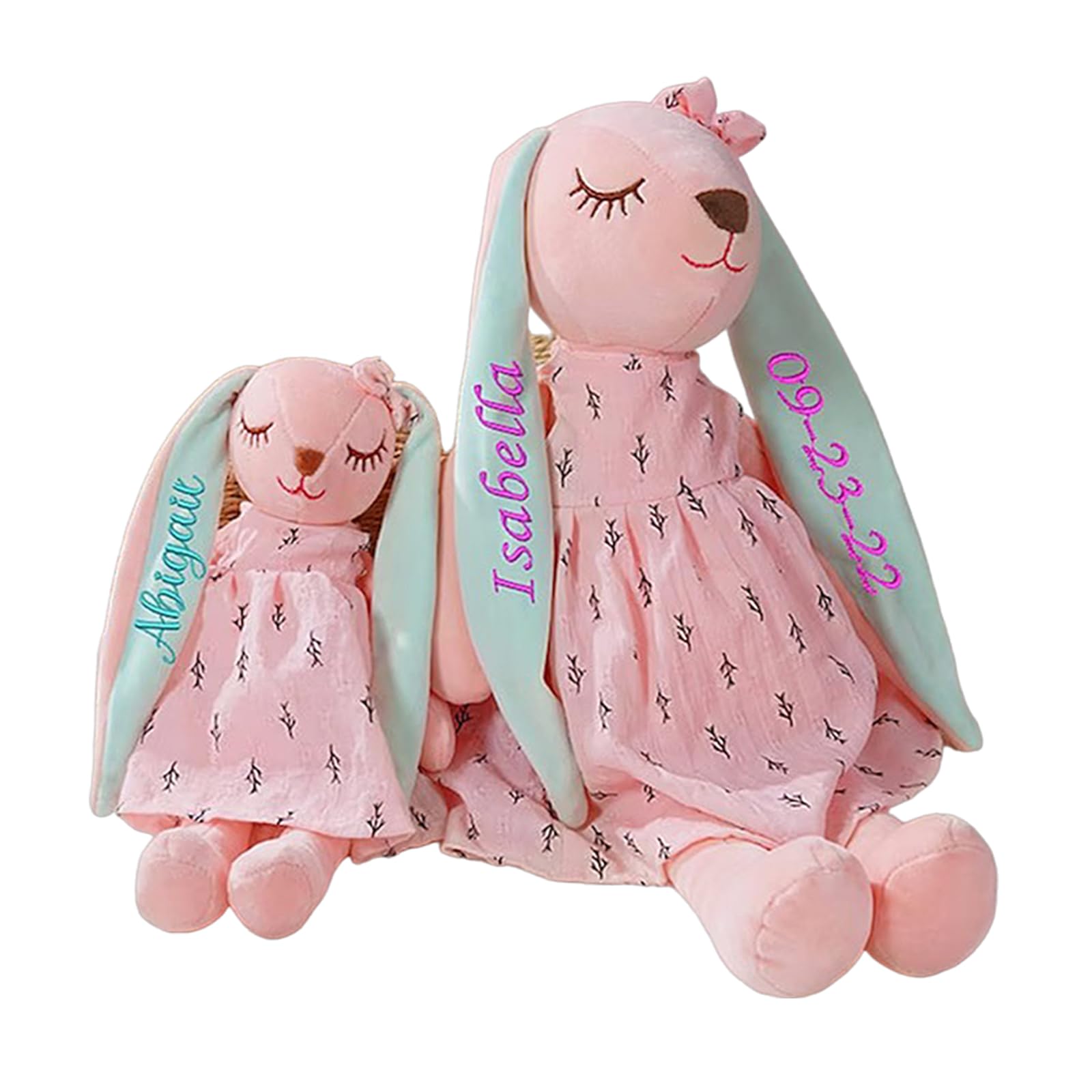 Custom Easter Bunny Plush Toy with Name - Personalized Gift for Baby Girls, Easter Decor