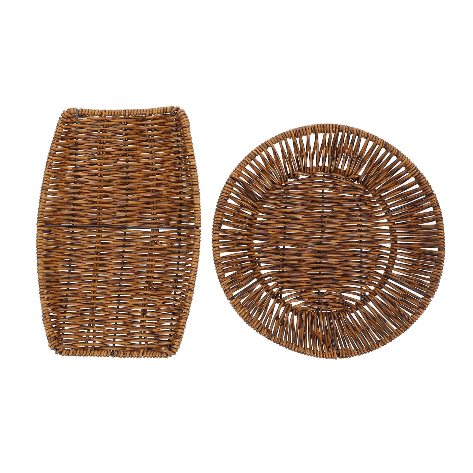 ABOOFAN 2-Pack Rattan Woven Storage Baskets - Multifunctional Fruit, Bread & Vegetable Serving Bowls for Kitchen Countertop, Dining Table - Perfect for Farmhouse Decor, Picnics & Party Serving