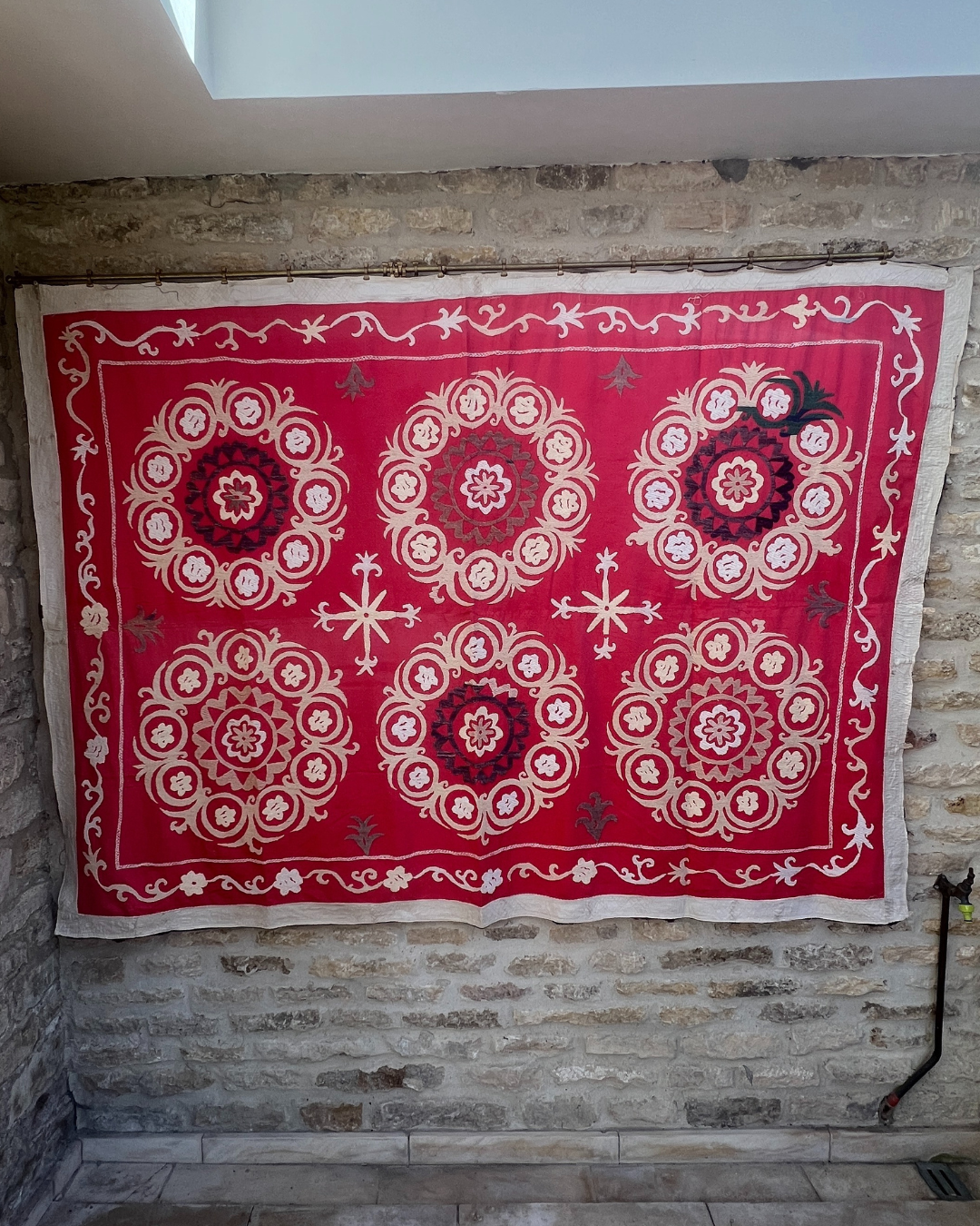 Extra Large Suzani 020 - Handmade Bohemian Style Cotton Throw Blanket for Bed, Sofa & Home Decor - Perfect for Bohemian Bedroom, Living Room & Cozy Nights