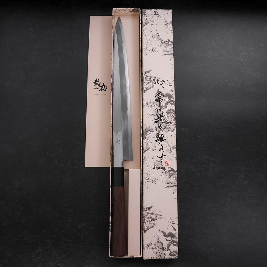 Premium Yanagiba Sushi Knife - White Steel #1 Mirror Polished Blade with Buffalo Walnut Handle (300mm) - Perfect for Sushi Chefs & Japanese Cuisine Enthusiasts
