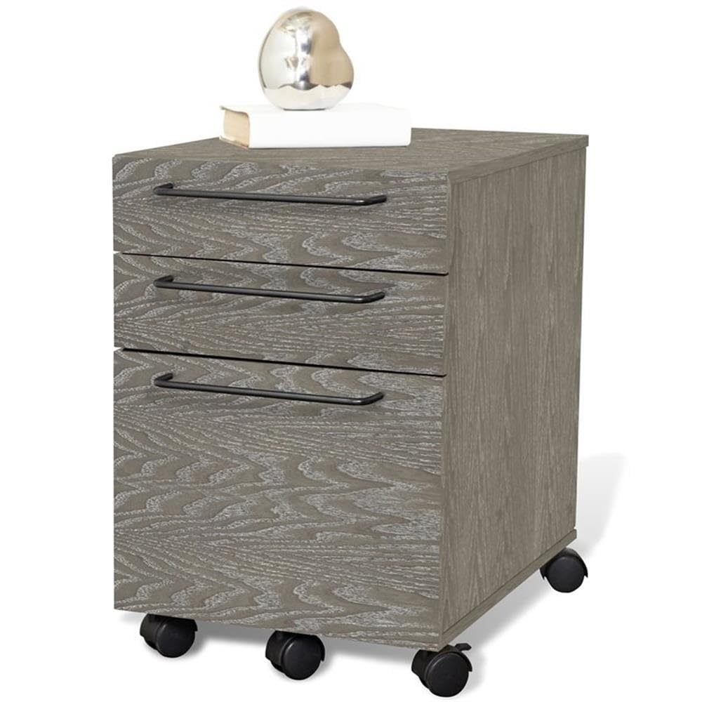 3-Drawer Rolling File Cabinet on Wheels - Gray Mobile Storage Pedestal for Office & Home Organization | Compact File Organizer with Smooth Casters for Easy Mobility