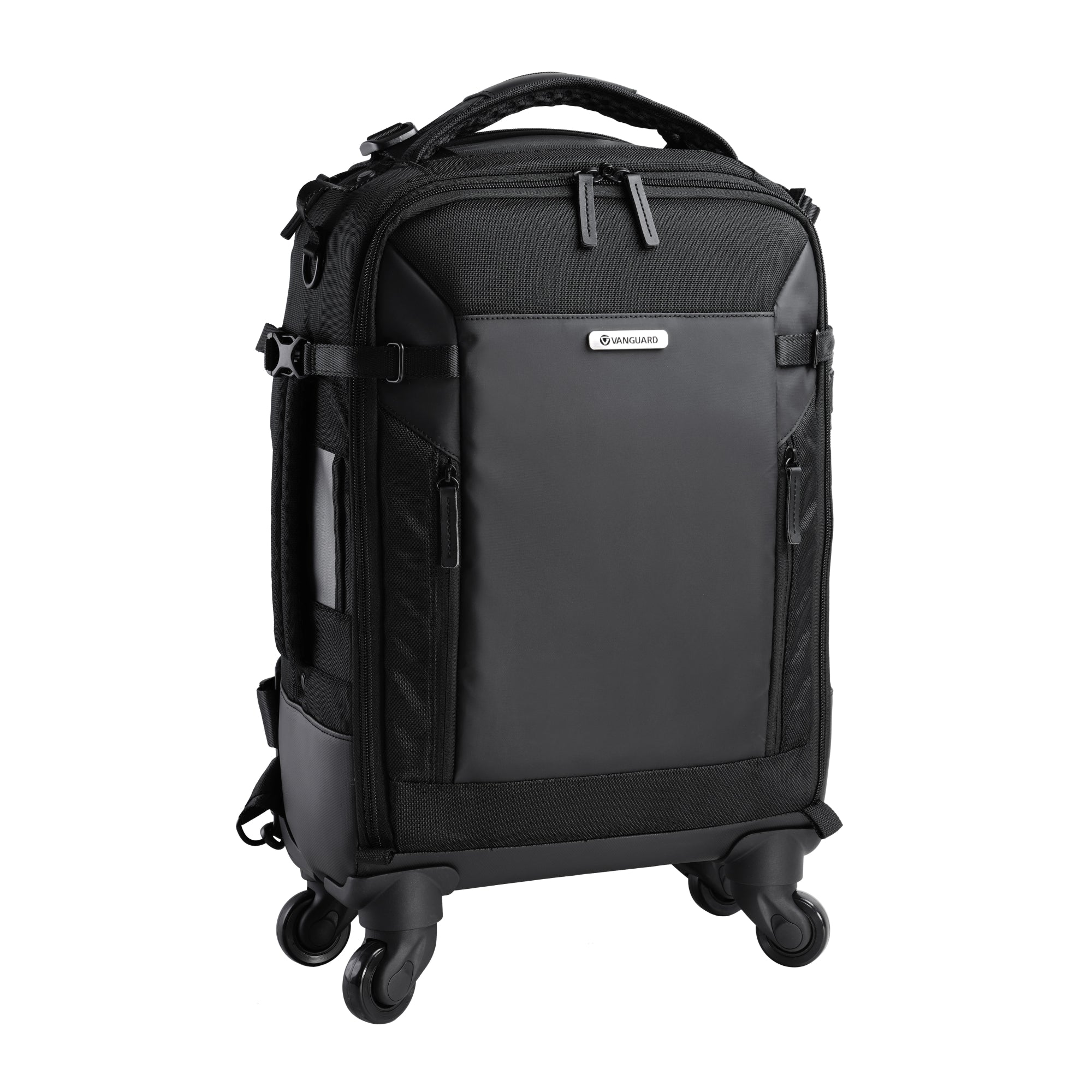VEO SELECT 55BT Rolling Backpack with Wheels - Black Trolley Backpack for Travel, Business & School - Durable Carry-On Luggage with USB Charging Port
