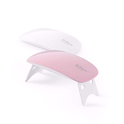 SUN BEAUTY GLOBAL Mini 6W LED UV Nail Dryer - Portable Gel Polish Curing Lamp with USB Power & 45S/60S Timer (Pink) | Perfect for Home Manicures, Salon Use & Travel Nail Care